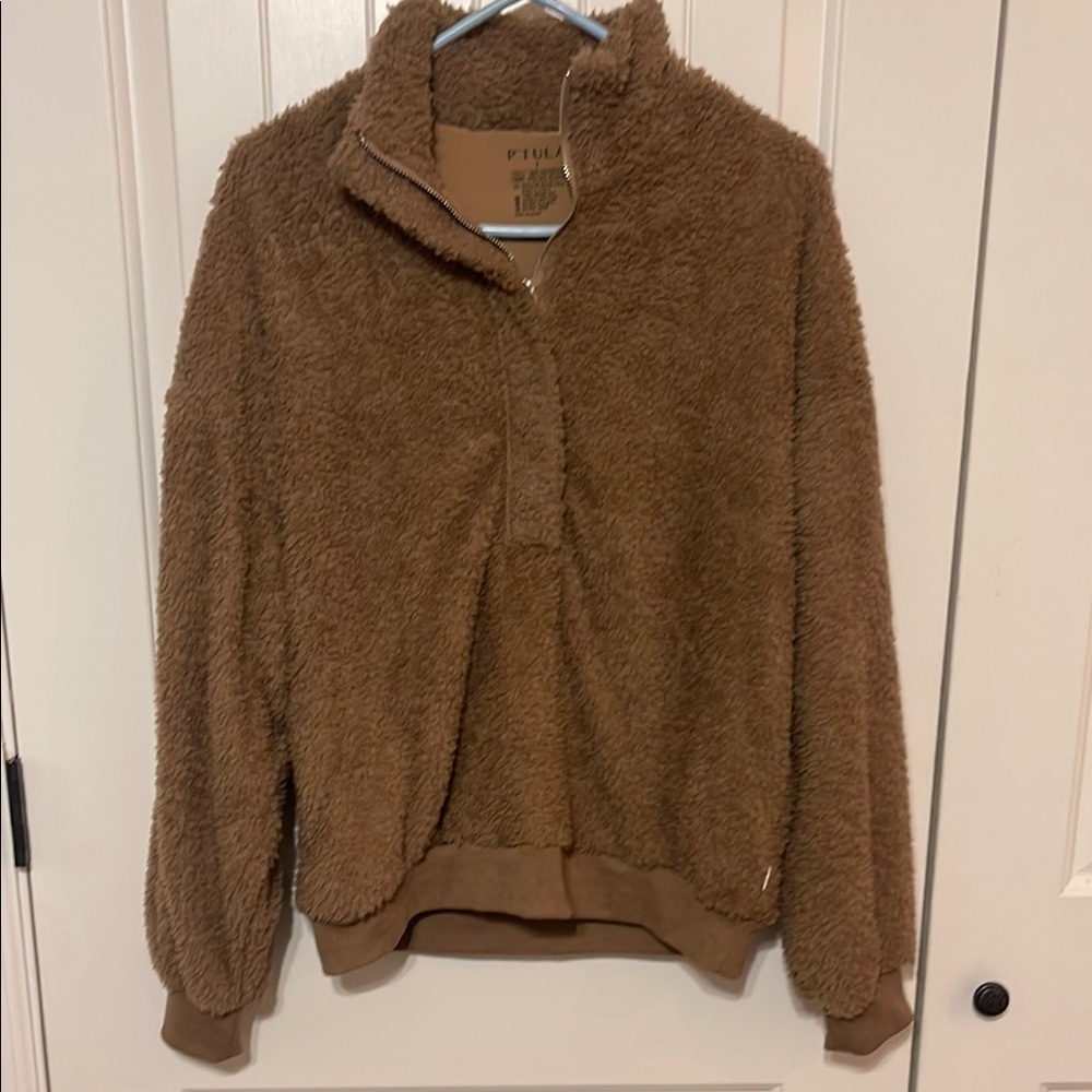 P’Tula!!! Brown Fuzzy Pullover Sweater